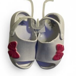 Koala Kids White Sandals with Pink Accents